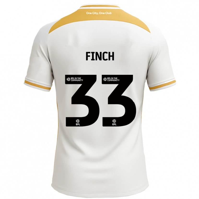 Danxen Mujer Camiseta Tom Finch #33 Blanco Dorado 1ª Equipación 2025/26 La Camisa México