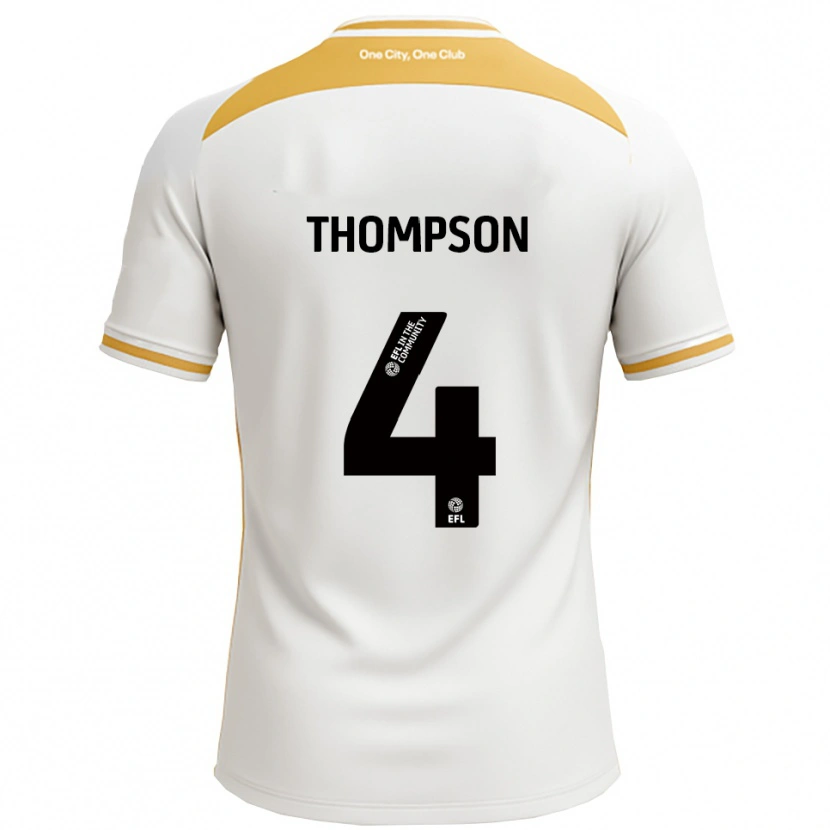 Danxen Mujer Camiseta Nathan Thompson #4 Blanco Dorado 1ª Equipación 2025/26 La Camisa México