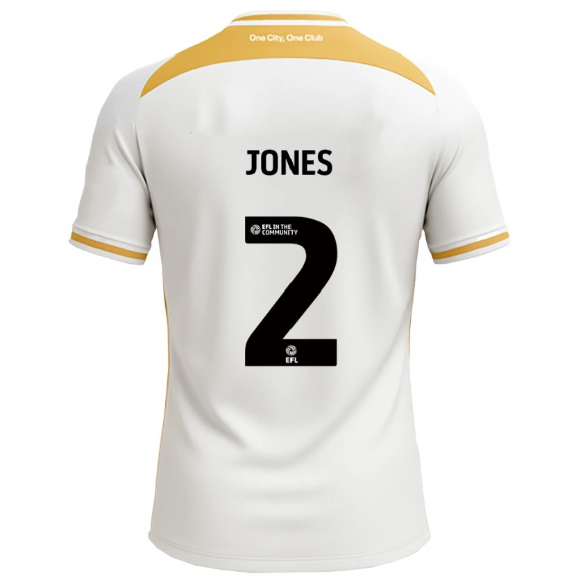Danxen Mujer Camiseta Gethin Jones #2 Blanco Dorado 1ª Equipación 2025/26 La Camisa México