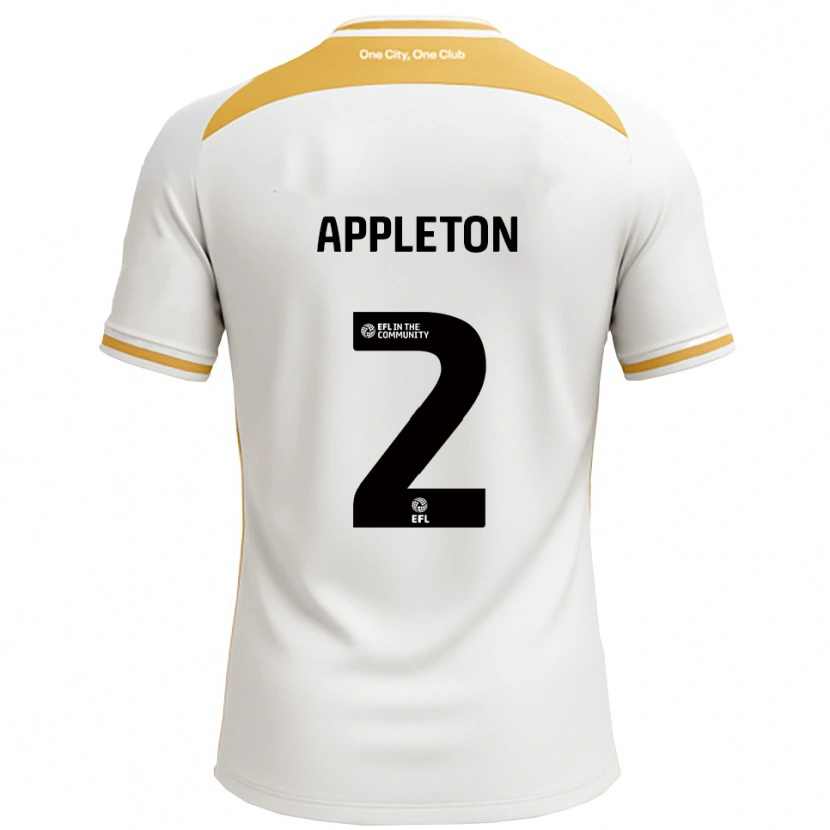 Danxen Mujer Camiseta Tara Appleton #2 Blanco Dorado 1ª Equipación 2025/26 La Camisa México