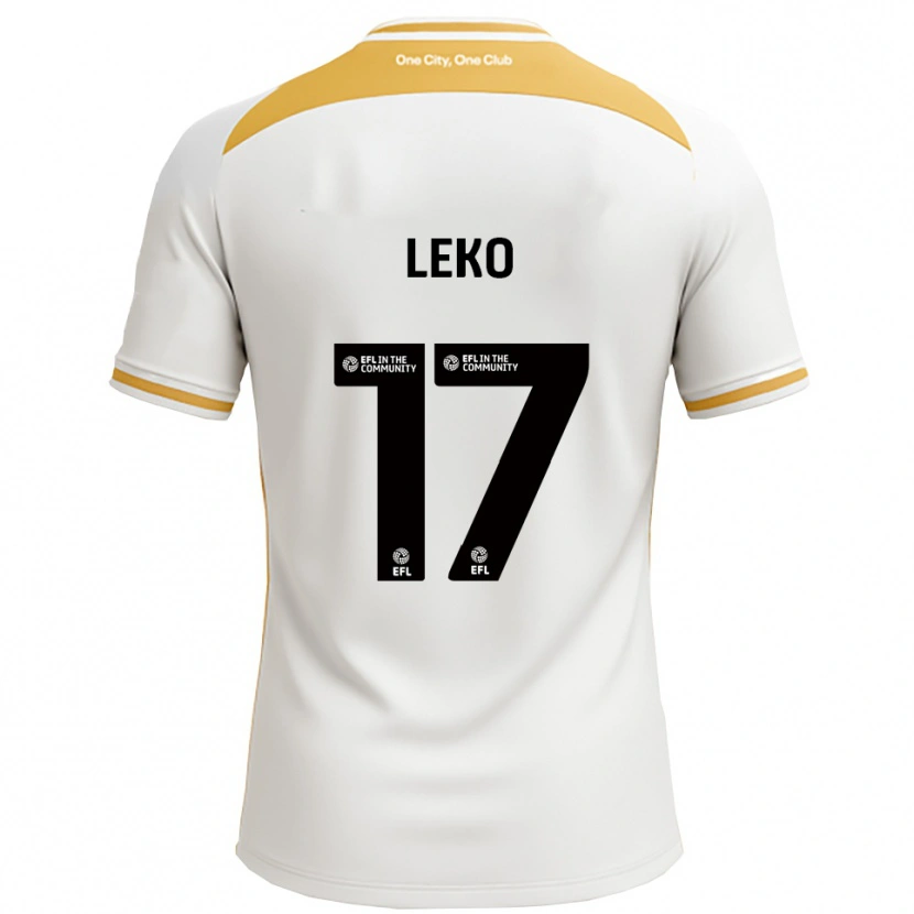 Danxen Mujer Camiseta Jonathan Leko #17 Blanco Dorado 1ª Equipación 2025/26 La Camisa México