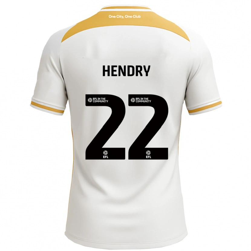 Danxen Mujer Camiseta Callum Hendry #22 Blanco Dorado 1ª Equipación 2025/26 La Camisa México