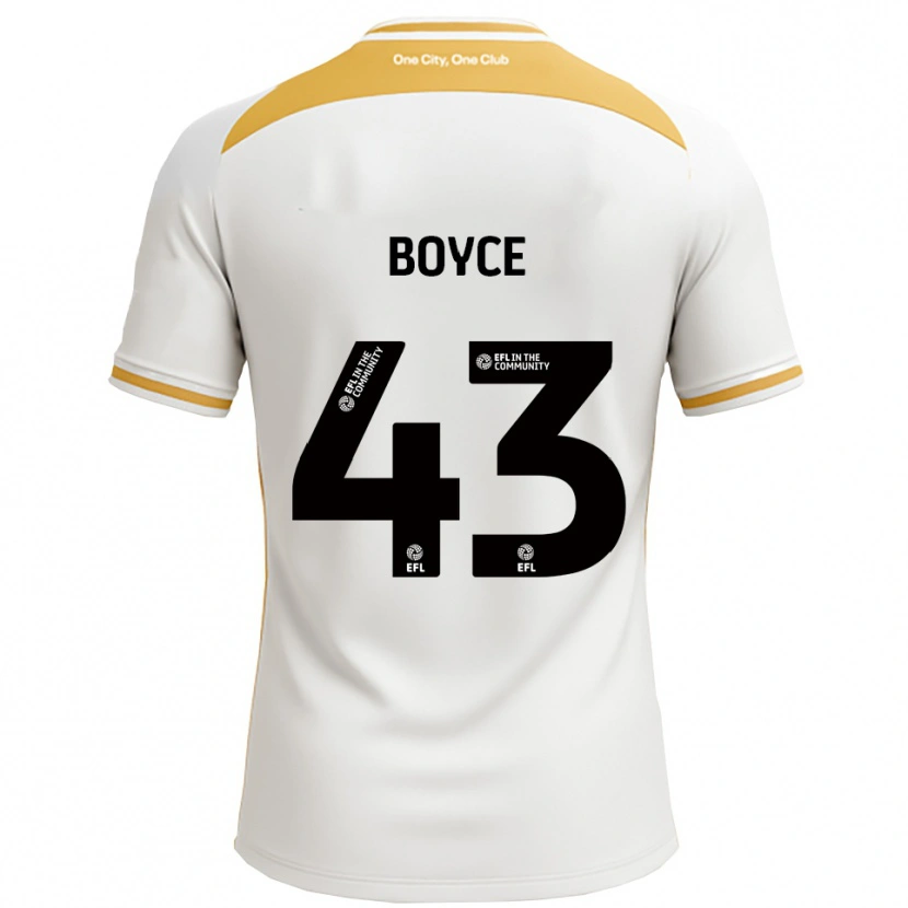 Danxen Mujer Camiseta Kyle Boyce #43 Blanco Dorado 1ª Equipación 2025/26 La Camisa México
