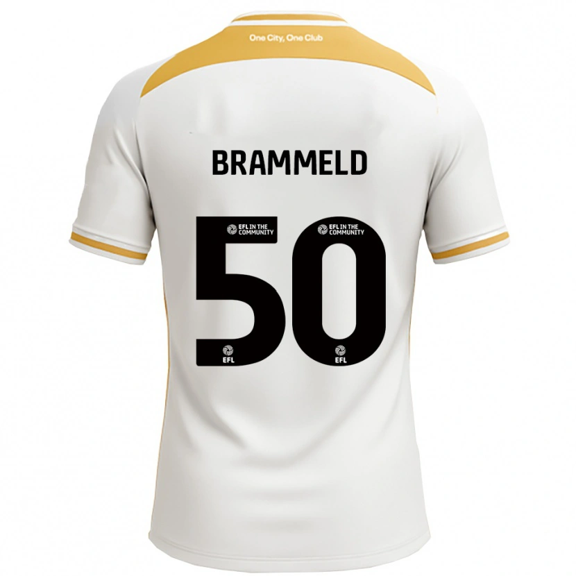 Danxen Mujer Camiseta Michael Brammeld #50 Blanco Dorado 1ª Equipación 2025/26 La Camisa México