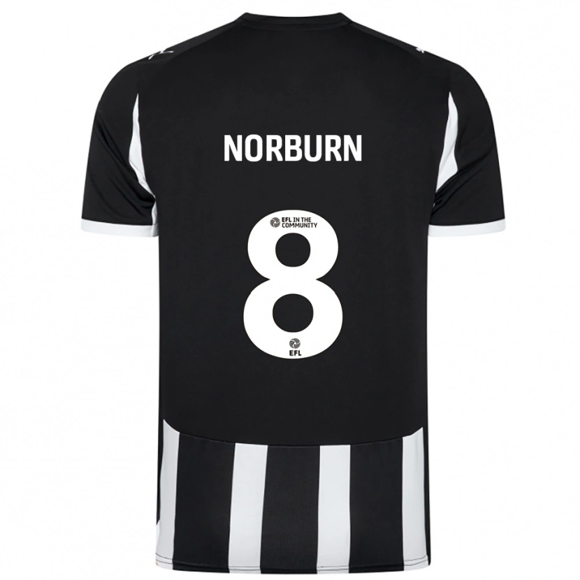 Danxen Mujer Camiseta Oliver Norburn #8 Blanco Negro 1ª Equipación 2025/26 La Camisa México