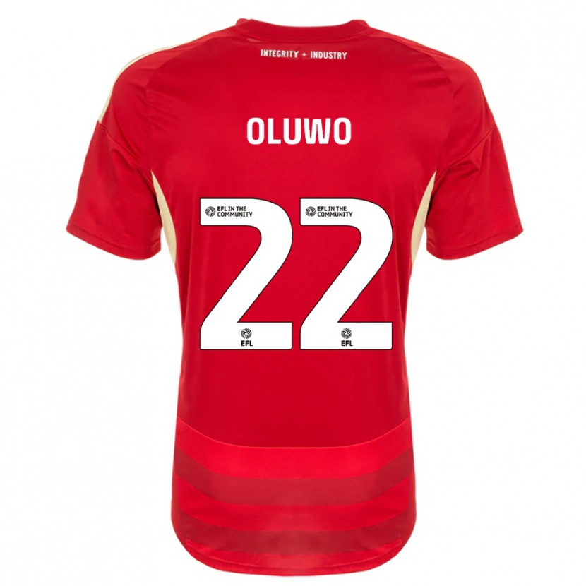Danxen Mujer Camiseta Adebola Oluwo #22 Rojo Blanco 1ª Equipación 2025/26 La Camisa México