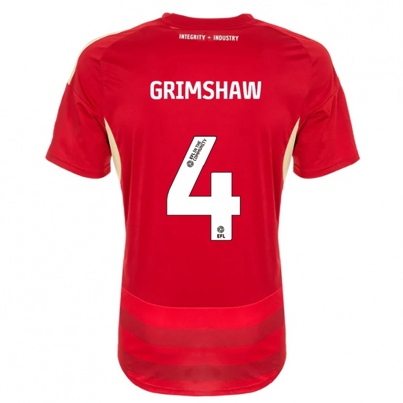 Danxen Mujer Camiseta Niamh Grimshaw #4 Rojo Blanco 1ª Equipación 2025/26 La Camisa México