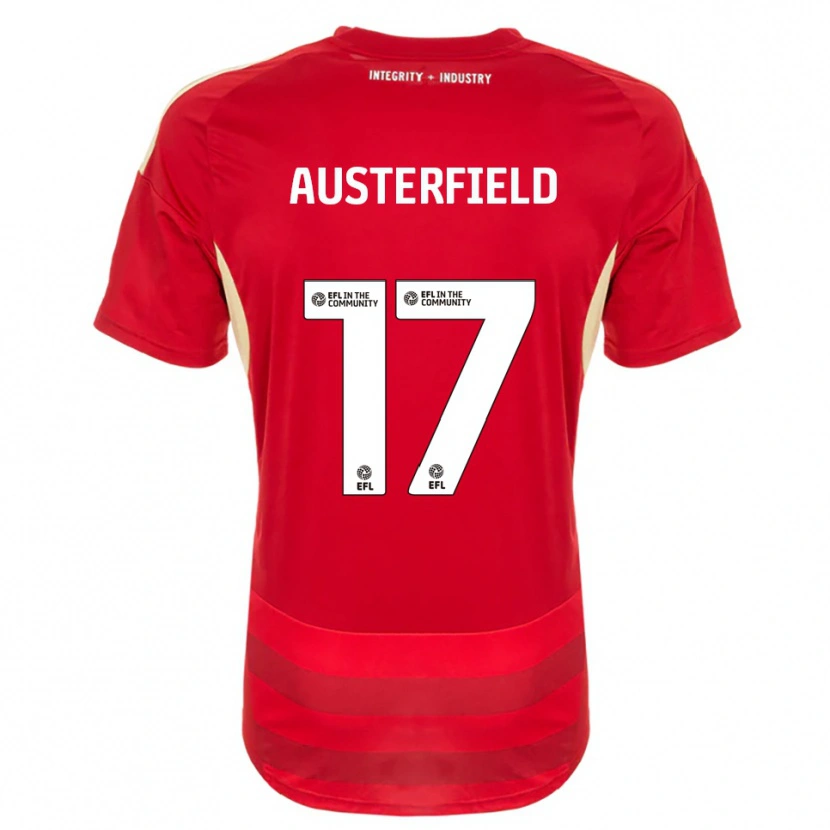 Danxen Mujer Camiseta Josh Austerfield #17 Rojo Blanco 1ª Equipación 2025/26 La Camisa México