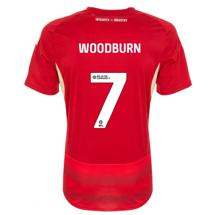 Danxen Mujer Camiseta Ben Woodburn #7 Rojo Blanco 1ª Equipación 2025/26 La Camisa México