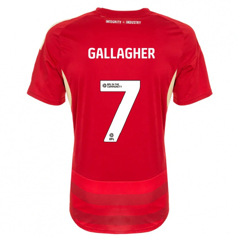 Danxen Mujer Camiseta Tamzin Gallagher #7 Rojo Blanco 1ª Equipación 2025/26 La Camisa México