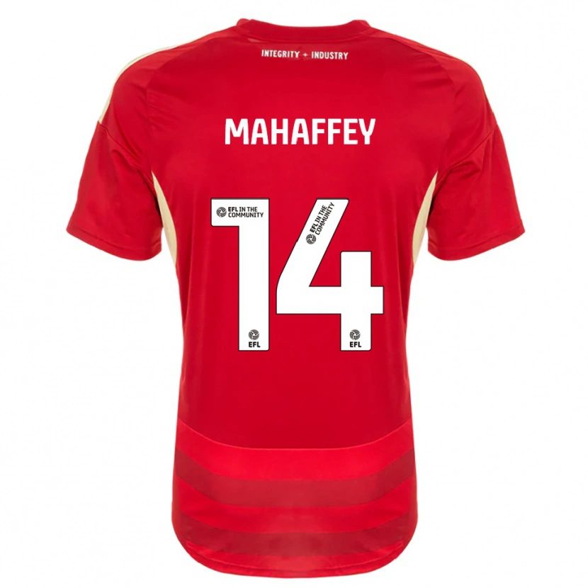 Danxen Mujer Camiseta Caitlin Mahaffey #14 Rojo Blanco 1ª Equipación 2025/26 La Camisa México