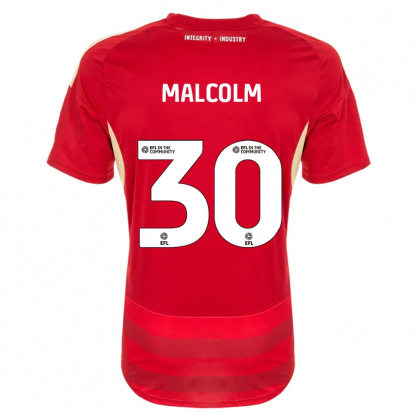 Danxen Mujer Camiseta Kyrell Malcolm #30 Rojo Blanco 1ª Equipación 2025/26 La Camisa México