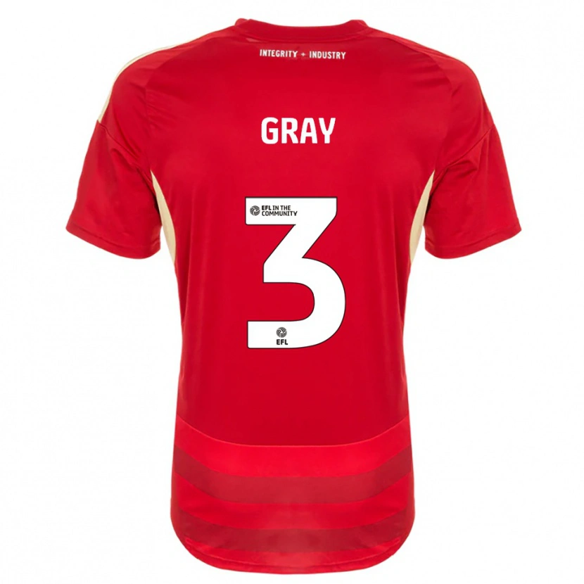 Danxen Mujer Camiseta Rebecca Gray #3 Rojo Blanco 1ª Equipación 2025/26 La Camisa México