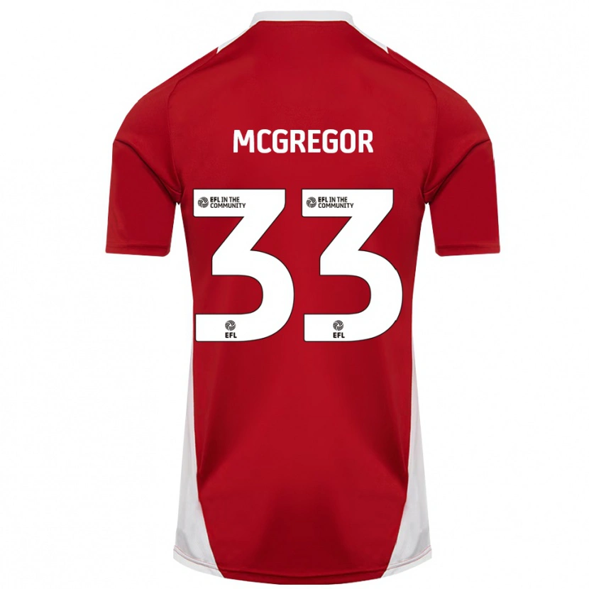 Danxen Mujer Camiseta Joel Mcgregor #33 Rojo Blanco Dorado 1ª Equipación 2025/26 La Camisa México