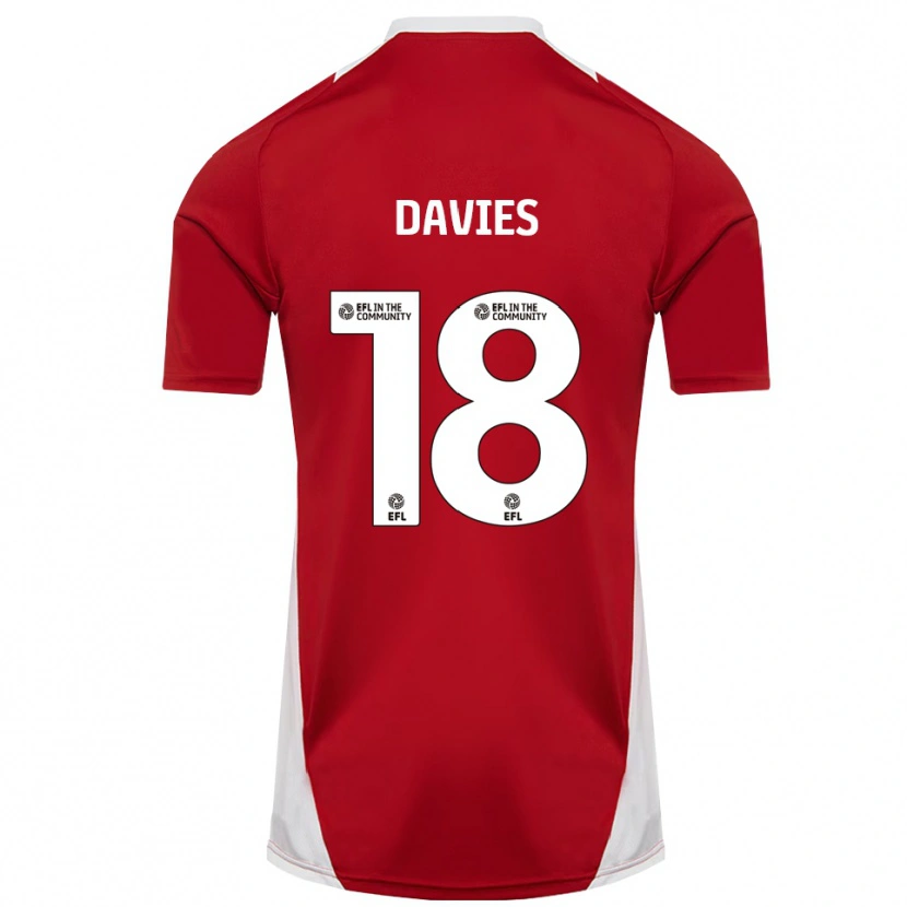 Danxen Mujer Camiseta Libby Davies #18 Rojo Blanco Dorado 1ª Equipación 2025/26 La Camisa México