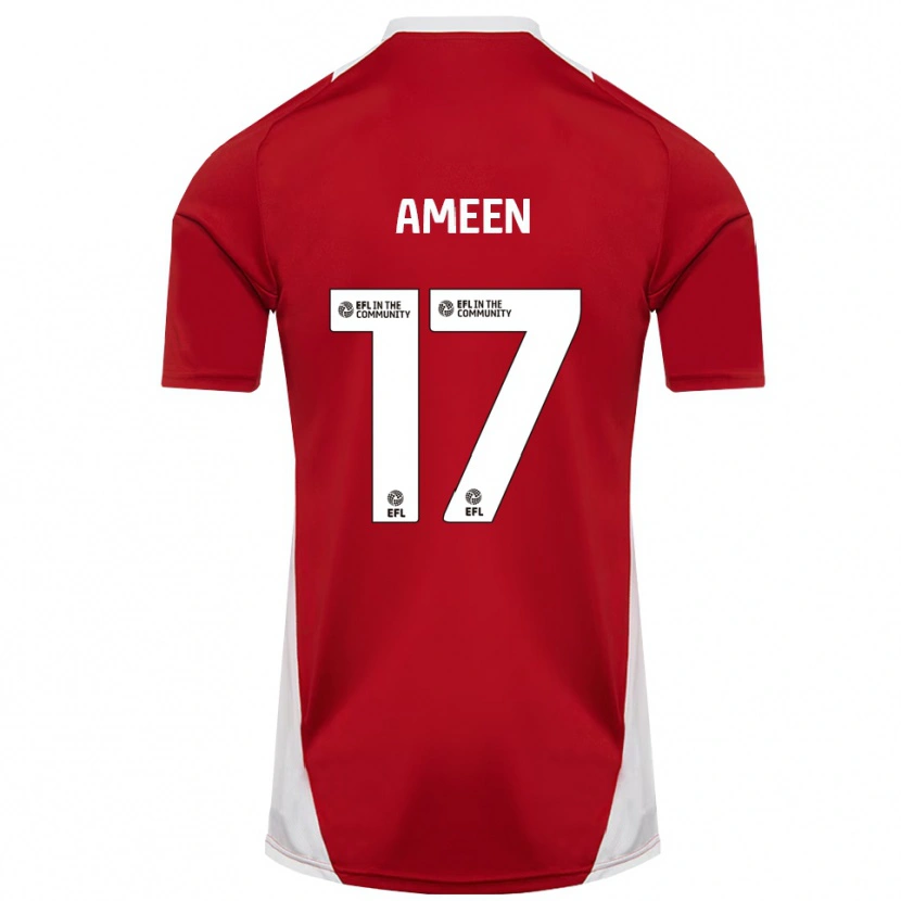 Danxen Mujer Camiseta Botan Ameen #17 Rojo Blanco Dorado 1ª Equipación 2025/26 La Camisa México