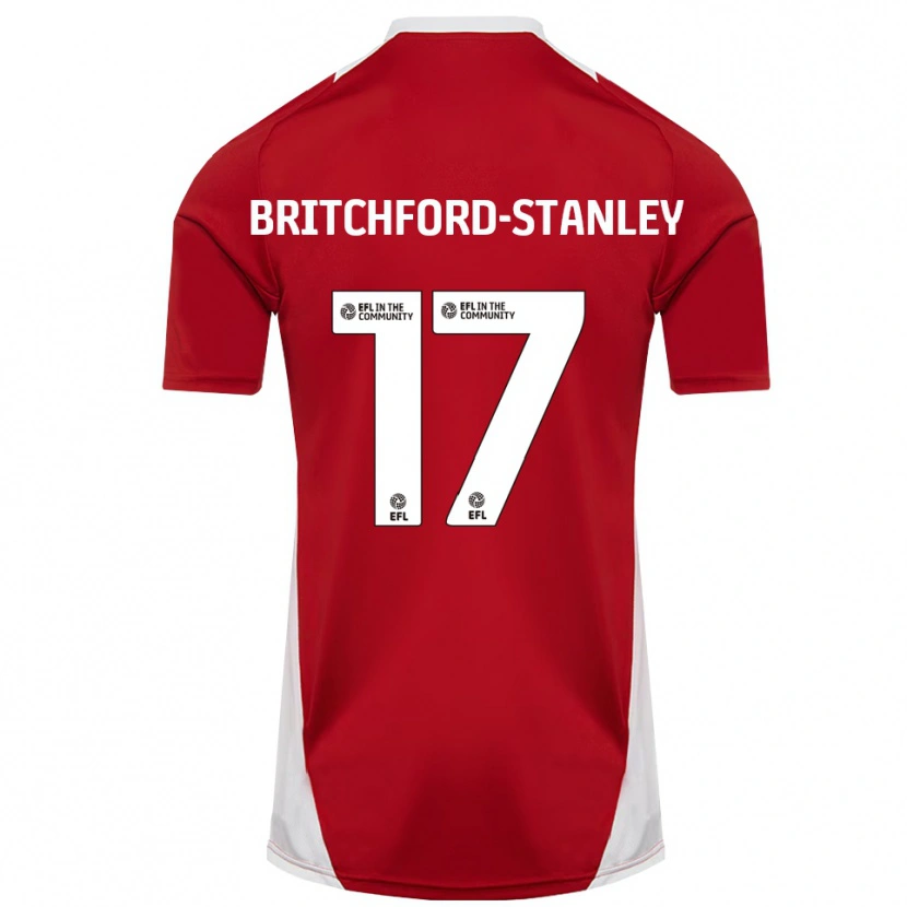 Danxen Mujer Camiseta Conor Britchford-Stanley #17 Rojo Blanco Dorado 1ª Equipación 2025/26 La Camisa México