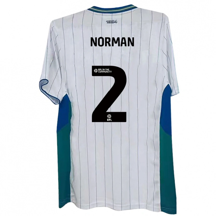 Danxen Mujer Camiseta Cameron Norman #2 Blanco Verde Azul 1ª Equipación 2025/26 La Camisa México