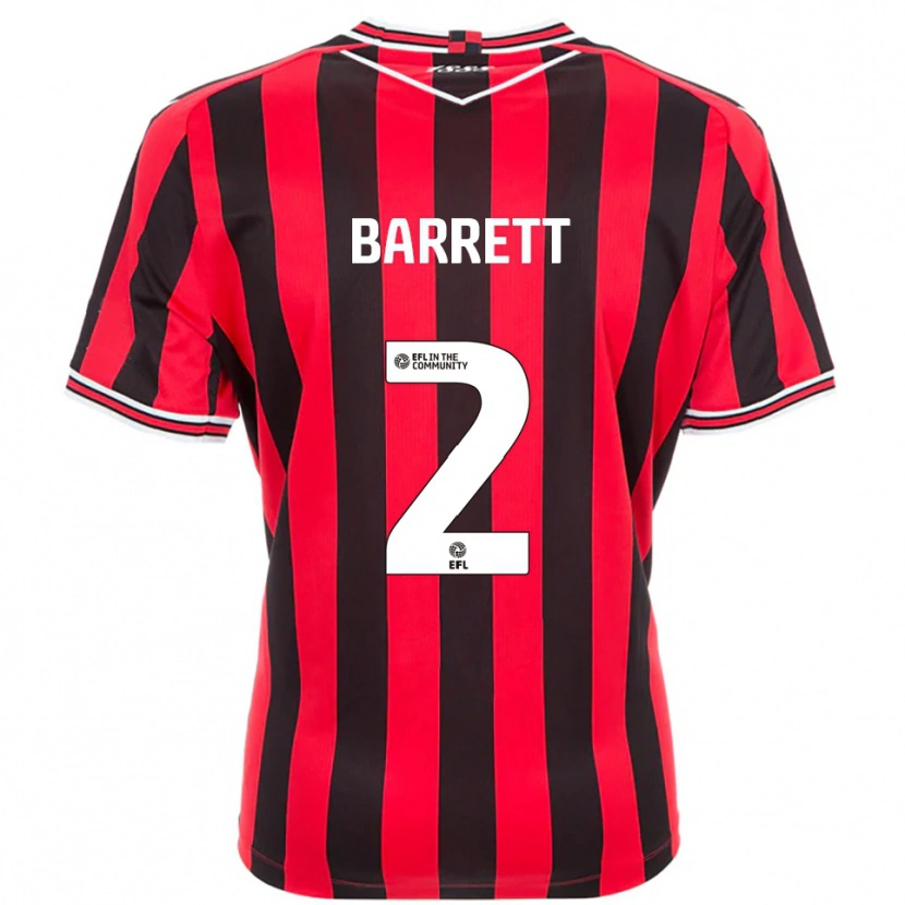 Danxen Mujer Camiseta Connor Barrett #2 Rojo Negro 1ª Equipación 2025/26 La Camisa México