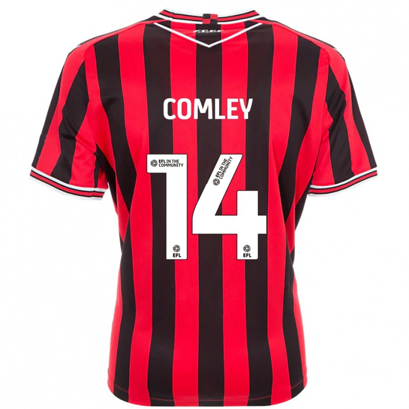 Danxen Mujer Camiseta Brandon Comley #14 Rojo Negro 1ª Equipación 2025/26 La Camisa México