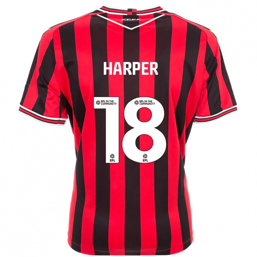 Danxen Mujer Camiseta Vincent Harper #18 Rojo Negro 1ª Equipación 2025/26 La Camisa México