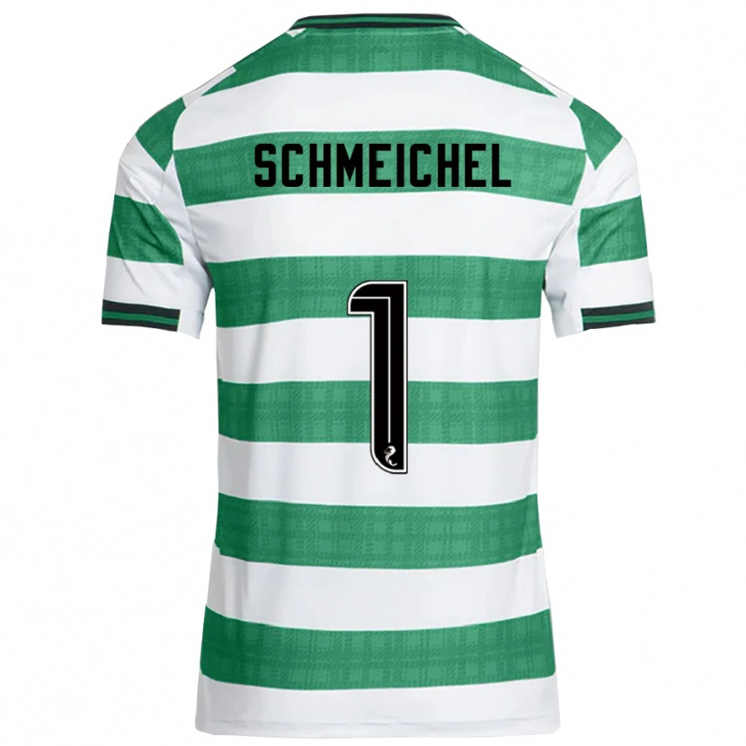 Danxen Mujer Camiseta Kasper Schmeichel #1 Verde Blanco 1ª Equipación 2025/26 La Camisa México