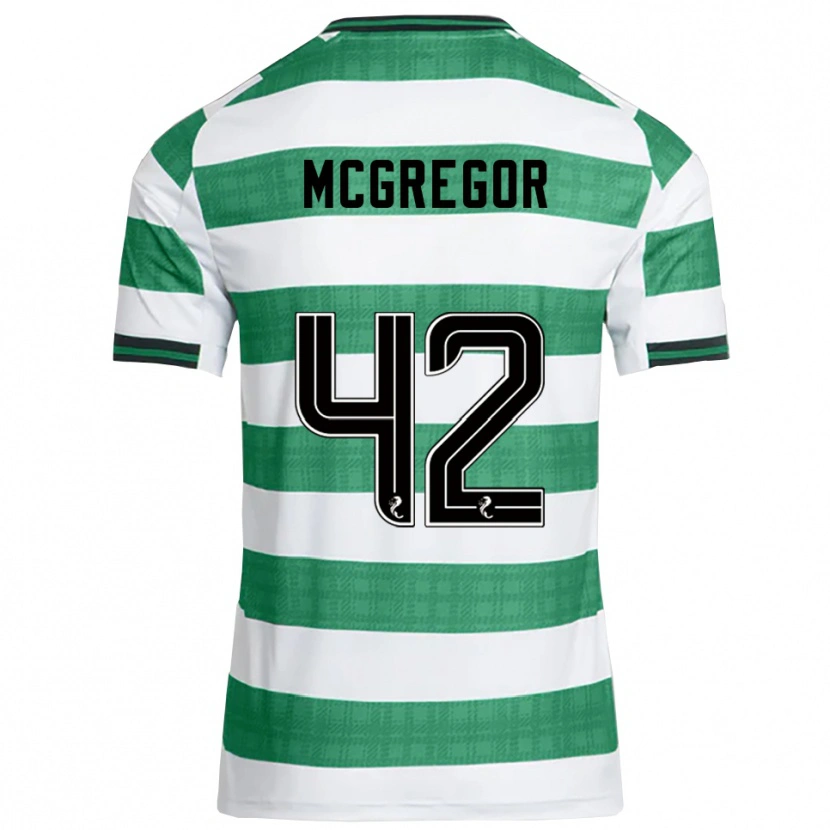 Danxen Mujer Camiseta Callum Mcgregor #42 Verde Blanco 1ª Equipación 2025/26 La Camisa México