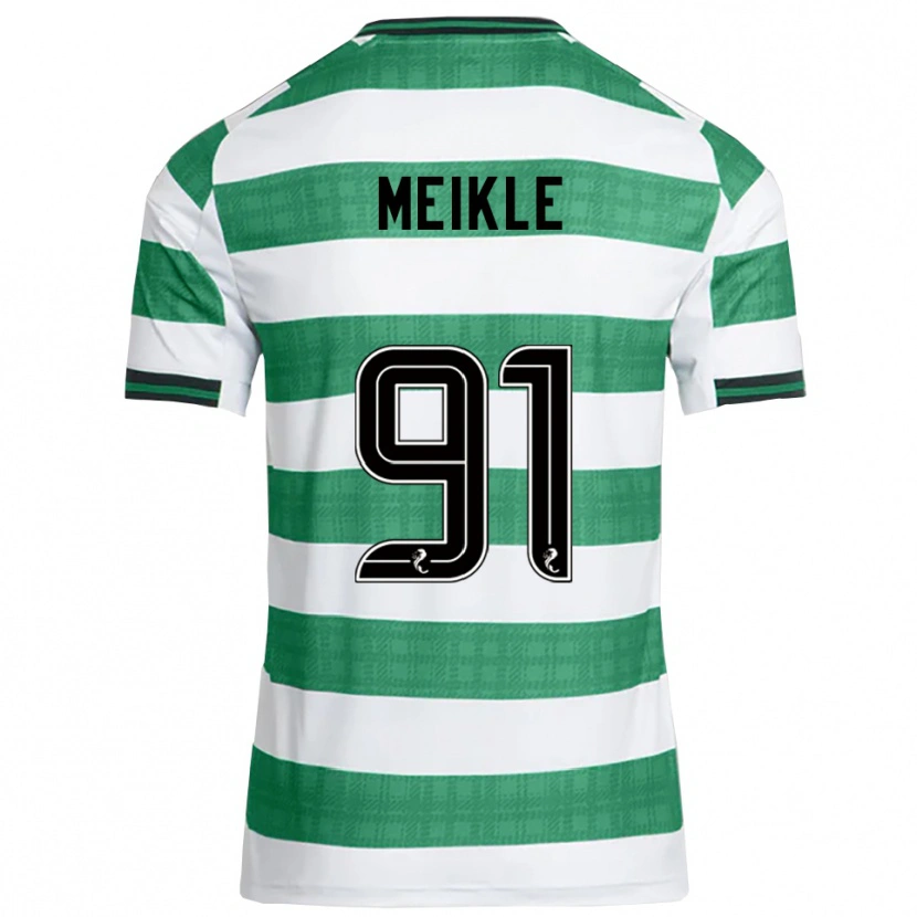 Danxen Mujer Camiseta Jamie Meikle #91 Verde Blanco 1ª Equipación 2025/26 La Camisa México