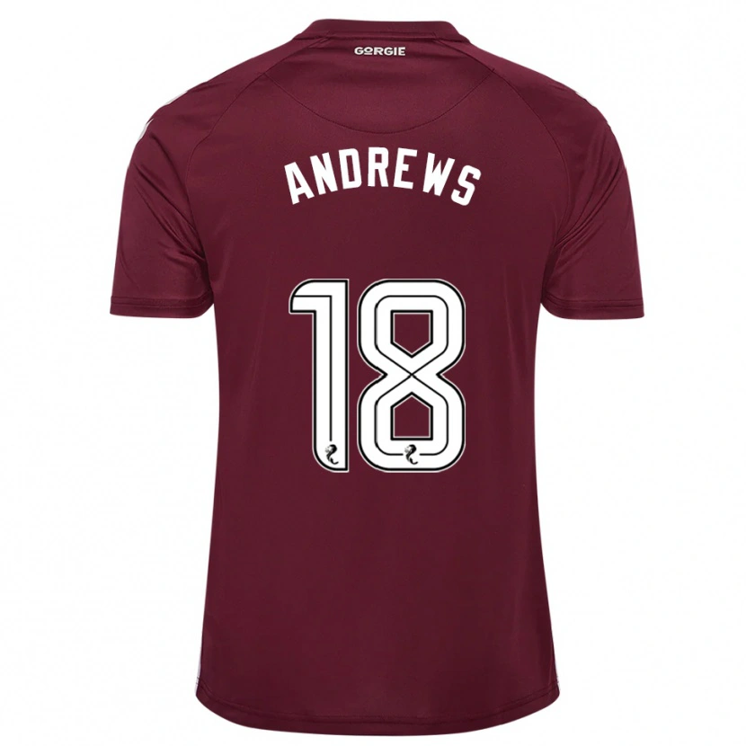 Danxen Mujer Camiseta Joely Andrews #18 Borgoña Blanco 1ª Equipación 2025/26 La Camisa México