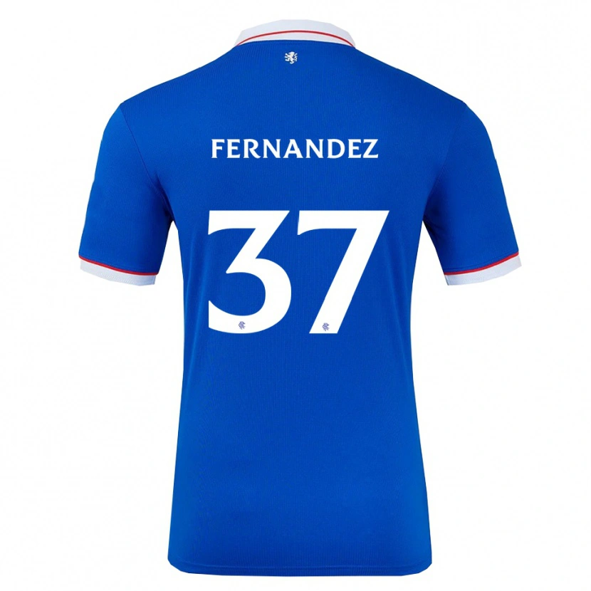 Danxen Mujer Camiseta Emmanuel Fernandez #37 Azul Blanco 1ª Equipación 2025/26 La Camisa México