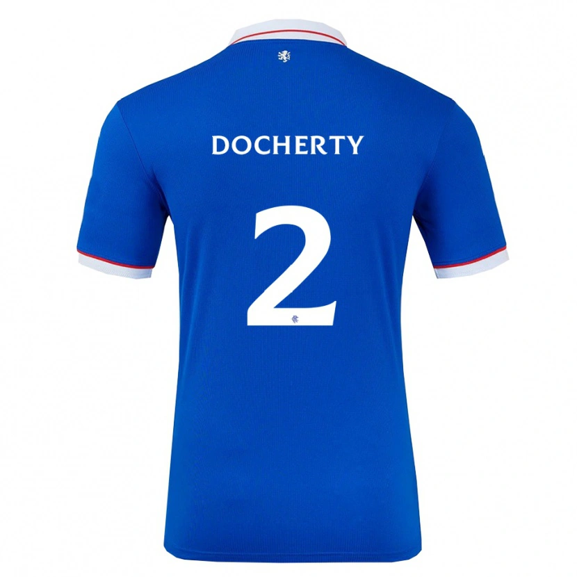 Danxen Mujer Camiseta Nicola Docherty #2 Azul Blanco 1ª Equipación 2025/26 La Camisa México