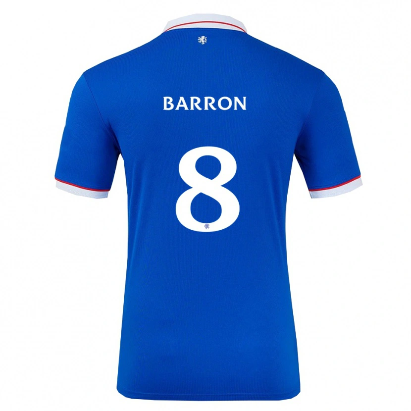 Danxen Mujer Camiseta Connor Barron #8 Azul Blanco 1ª Equipación 2025/26 La Camisa México