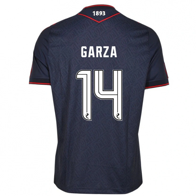 Danxen Mujer Camiseta César Garza #14 Azul Marino Blanco 1ª Equipación 2025/26 La Camisa México