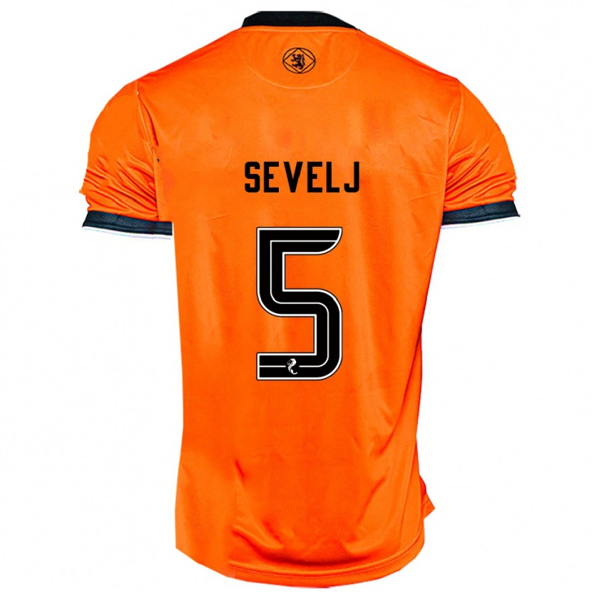 Danxen Mujer Camiseta Vicko Sevelj #5 Naranja Negro 1ª Equipación 2025/26 La Camisa México