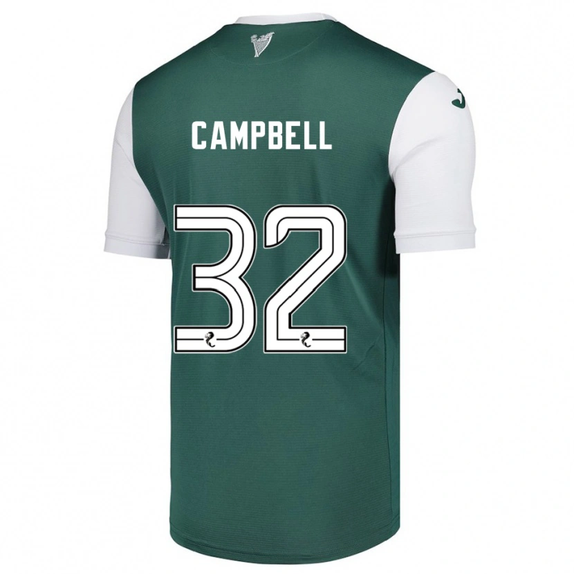 Danxen Mujer Camiseta Josh Campbell #32 Verde Blanco 1ª Equipación 2025/26 La Camisa México