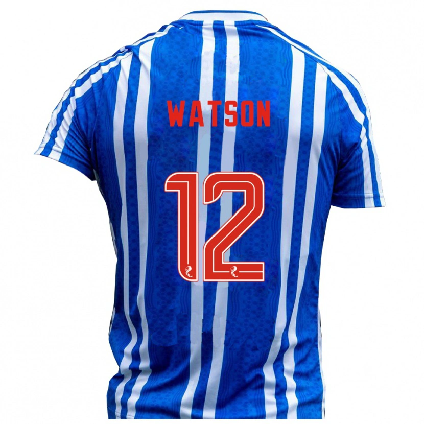 Danxen Mujer Camiseta David Watson #12 Azul Blanco 1ª Equipación 2025/26 La Camisa México