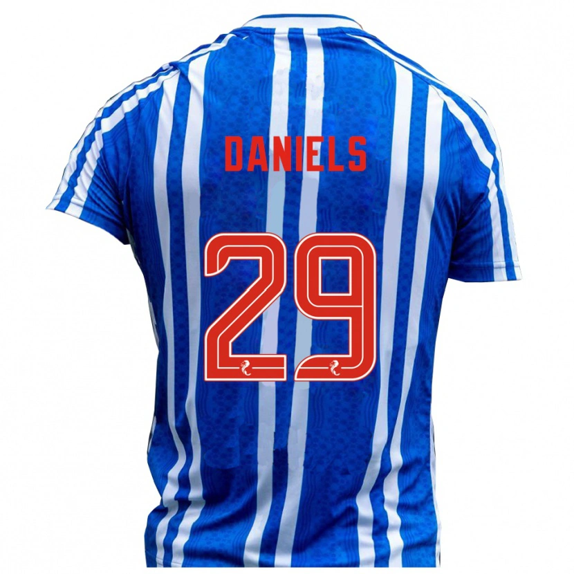 Danxen Mujer Camiseta Djenairo Daniels #29 Azul Blanco 1ª Equipación 2025/26 La Camisa México
