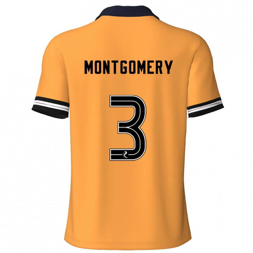 Danxen Mujer Camiseta Adam Montgomery #3 Amarillo Negro 1ª Equipación 2025/26 La Camisa México
