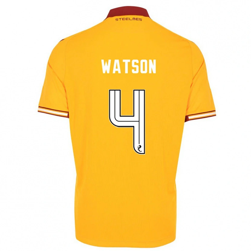 Danxen Mujer Camiseta Chelsie Watson #4 Amarillo Borgoña 1ª Equipación 2025/26 La Camisa México