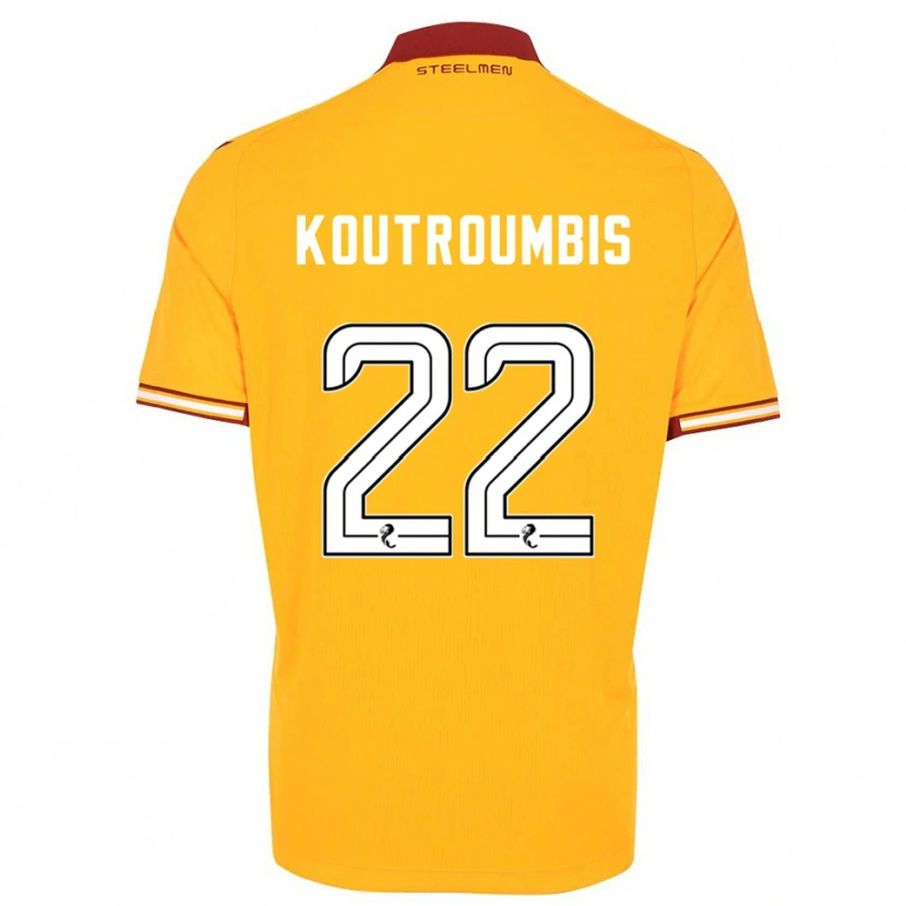 Danxen Mujer Camiseta John Koutroumbis #22 Amarillo Borgoña 1ª Equipación 2025/26 La Camisa México