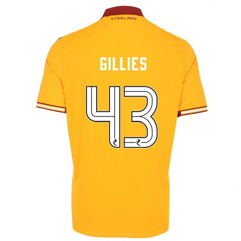 Danxen Mujer Camiseta Jay Gillies #43 Amarillo Borgoña 1ª Equipación 2025/26 La Camisa México