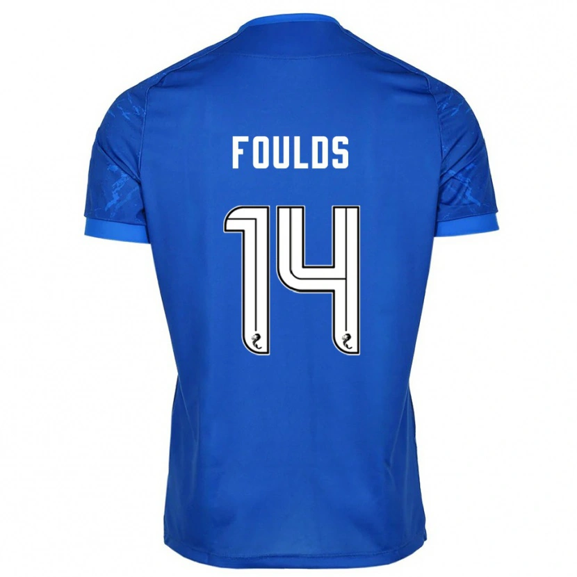 Danxen Mujer Camiseta Matty Foulds #14 Azul Blanco 1ª Equipación 2025/26 La Camisa México