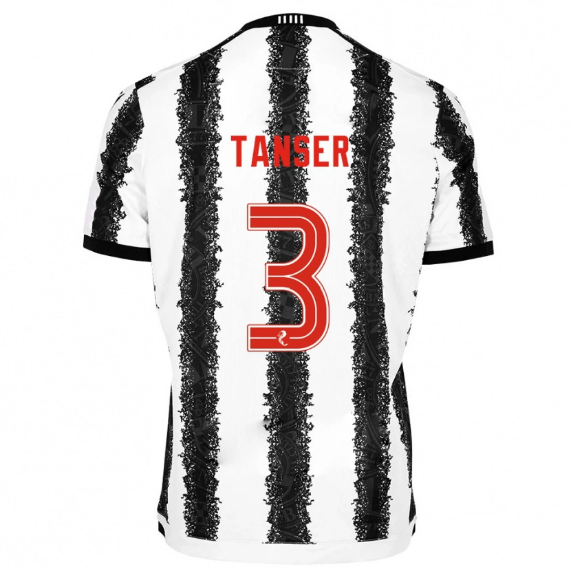 Danxen Mujer Camiseta Scott Tanser #3 Blanco Negro 1ª Equipación 2025/26 La Camisa México