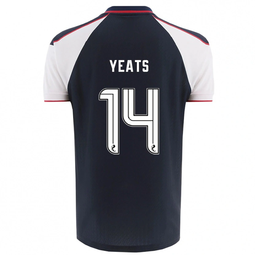 Danxen Mujer Camiseta Finn Yeats #14 Azul Marino Blanco 1ª Equipación 2025/26 La Camisa México