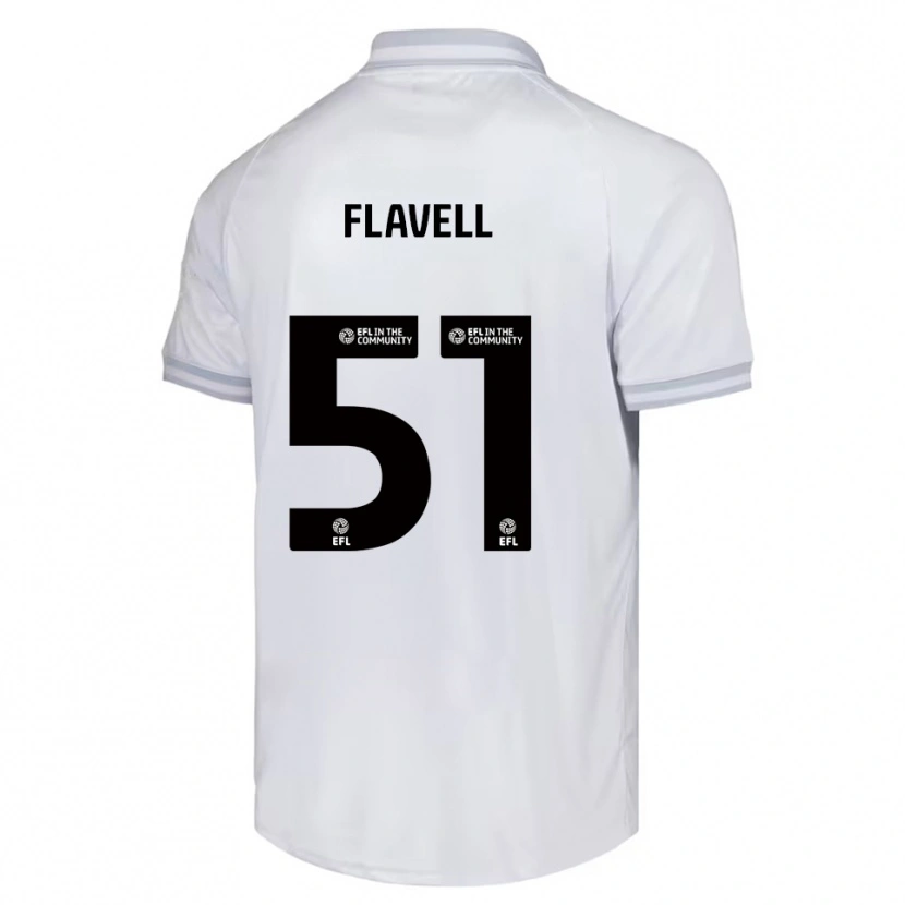 Danxen Mujer Camiseta Kieren Flavell #51 Blanco Gris Negro 2ª Equipación 2025/26 La Camisa México