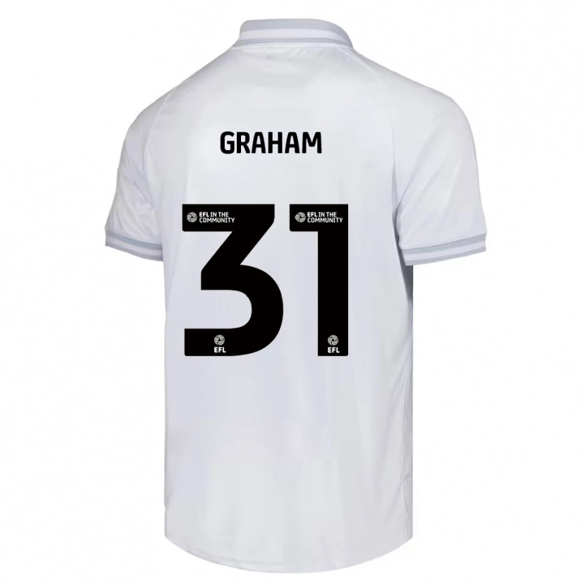 Danxen Mujer Camiseta Kieran Graham #31 Blanco Gris Negro 2ª Equipación 2025/26 La Camisa México