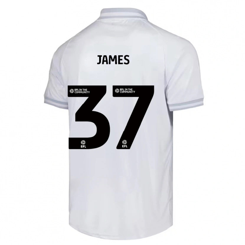 Danxen Mujer Camiseta Nathan James #37 Blanco Gris Negro 2ª Equipación 2025/26 La Camisa México