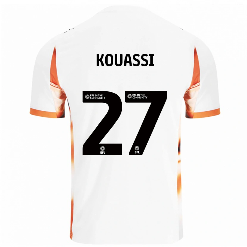 Danxen Mujer Camiseta Kylian Kouassi #27 Blanco Naranja Negro 2ª Equipación 2025/26 La Camisa México