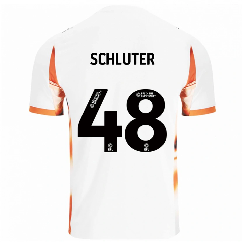 Danxen Mujer Camiseta Gabriel Schluter #48 Blanco Naranja Negro 2ª Equipación 2025/26 La Camisa México