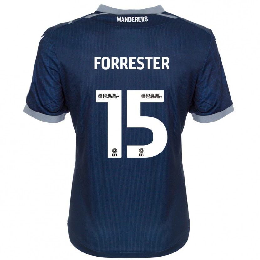 Danxen Mujer Camiseta Will Forrester #15 Azul Marino Gris 2ª Equipación 2025/26 La Camisa México